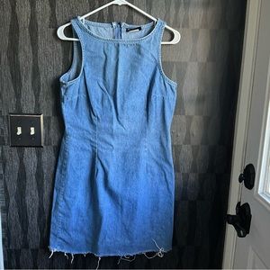 Vintage Blues denim jean dress frayed edge super cute